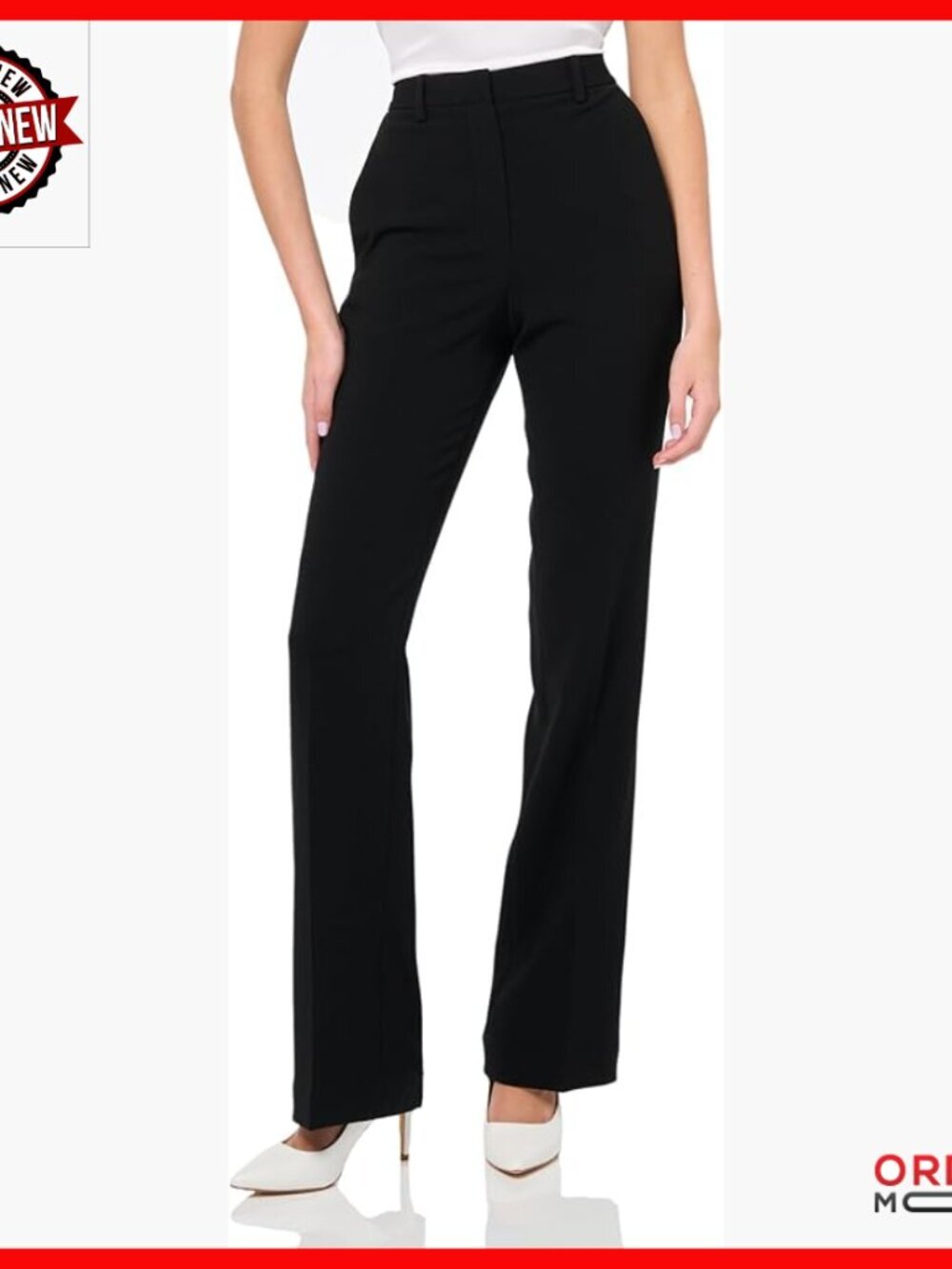 Slim Fit Full Length Trousers with Belt Loops and Pockets